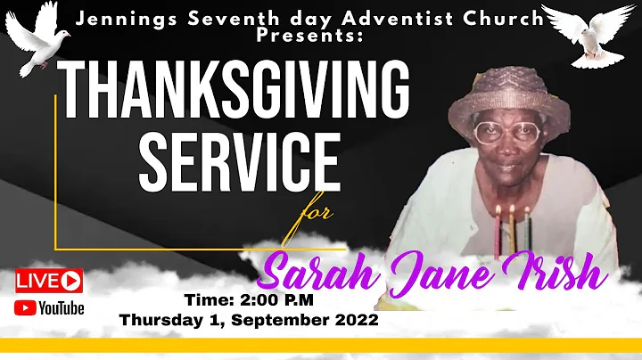 Thanksgiving Service for Sarah Jane Irish