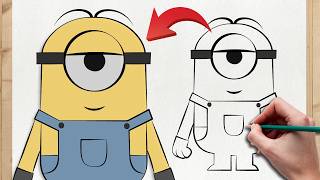 How to Draw STUART the Minion (EASY Step-by-Step Tutorial)