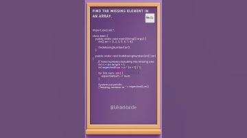 Java program to find the missing number in a sequence | java programming #programming #java  #coding