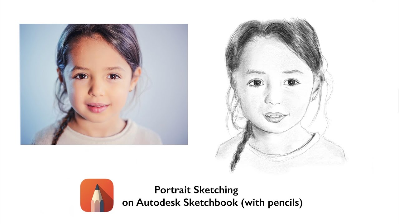 Pencil Portrait Sketching on Autodesk Sketchbook