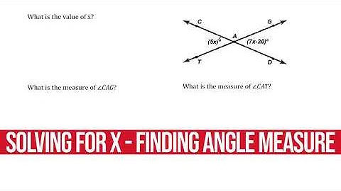 Find Angles By Solving Equations