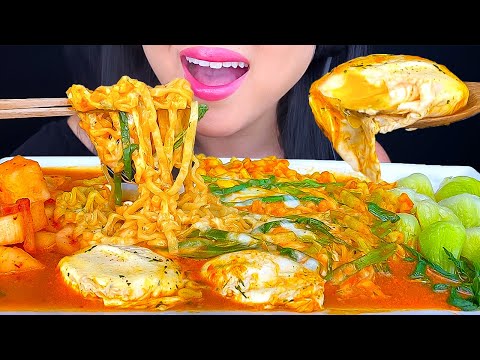 ASMR SPICY NOODLES & SOFT BOIL EGGS #asmr #mukbang #food
