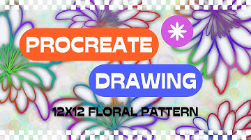 Procreate Drawing (Timelapse) Floral Design - Vinyl Pattern