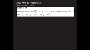 2000 AMC 10 Problem 24 | Arnesh Sharma