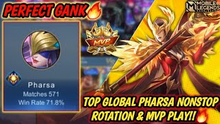 Perfect Gank!! Top Global Pharsa MVP Gameplay \& Nonstop Rotation [Top Global Pharsa] - Mobile Legend