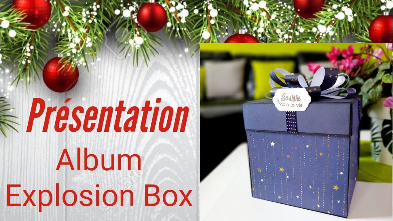 PRESENTATION ALBUM EXPLOSION BOX * Papier action * Série 60 jours avant Noël * Facile * Chat Scrap *
