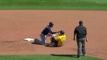 ATL@PIT: Flowers throws out Frazier at second