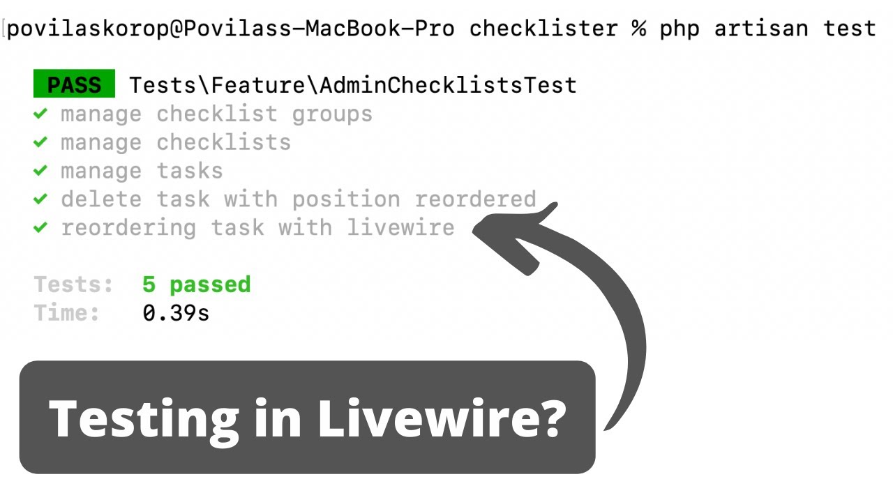 Laravel Checklister. Part 21/29: PHPUnit Admin Tests incl Livewire