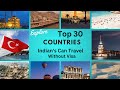 Top 👍30 Countries ✈Indian's Can Travel Without Visa 🗽#countries #videos #visa #indian