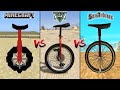 MINECRAFT UNICYCLE VS GTA 5 UNICYCLE VS GTA SAN ANDREAS UNICYCLE - WHICH IS BEST?