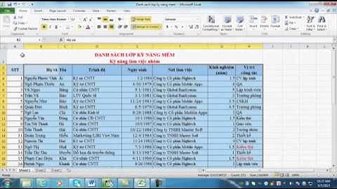 Chương 3 bài 4  Các thao tác trên bảng tính MS Excel