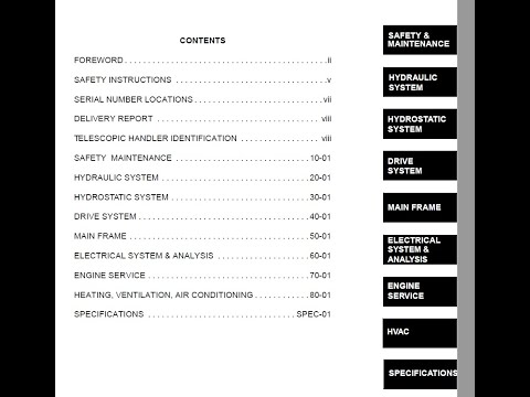Massey Ferguson 8925 - 8926 Telehandlers Workshop Manual