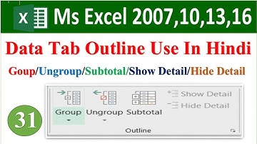 ms excel data tab outlines group | excel data tab outlines block | excel outlines block | exce