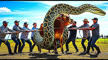 Giant Python Attacks Mother Cow | Heroic Rescue Team Saves Cow and Calf | Real Animal Rescue Video