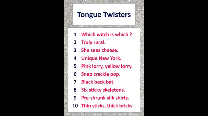 Spoken English | Tongue Twisters