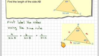 Finding a length using the sine rule