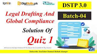 legal drafting and global compliance quiz 1 answers | dstp 3.0 batch 04 | 2026 updated