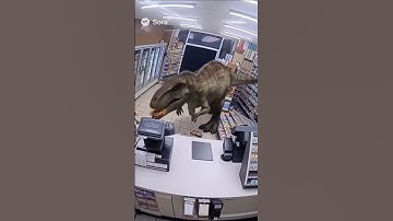 OpenAI SORA is CRAZY! 🤯 Dinosaur Caught on Shop CCTV!#dinosaur #viralvideo #soraai