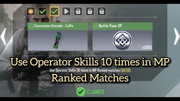 Use Operator Skills 10 times in MP Ranked Matches Call Of Duty Mobile Task Complete