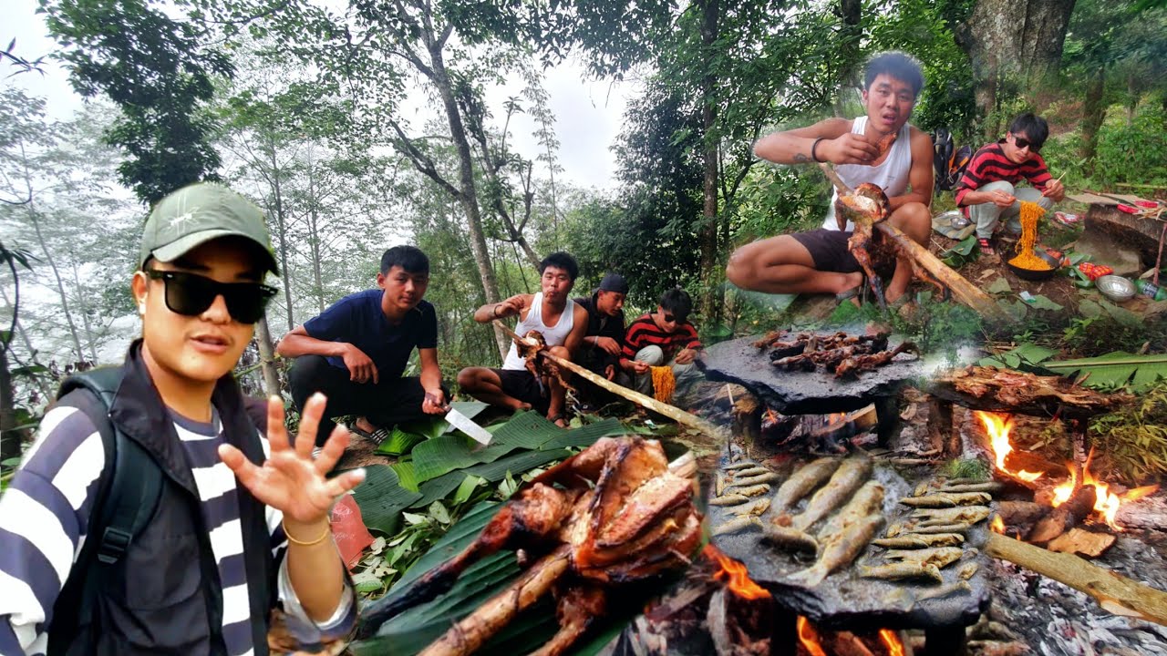 Cooking Spicy Chiken And Fish On Stone || Nepali Village Vlog || Hangrim