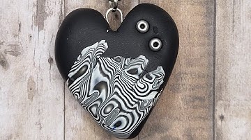 Mokume gane heart- polymer clay
