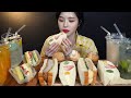 SUB)상큼폭발🍓과일샌드위치 돈까스샌드위치 에그쉬림프샌드위치 등 여러가지 샌드위치 먹방🥪 (ft.슈) sandwich & juice mukbang asmr