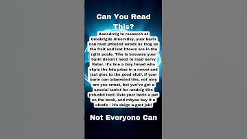 Can You Read This? 🤔 #facts #brainteasers #readingskills #shorts