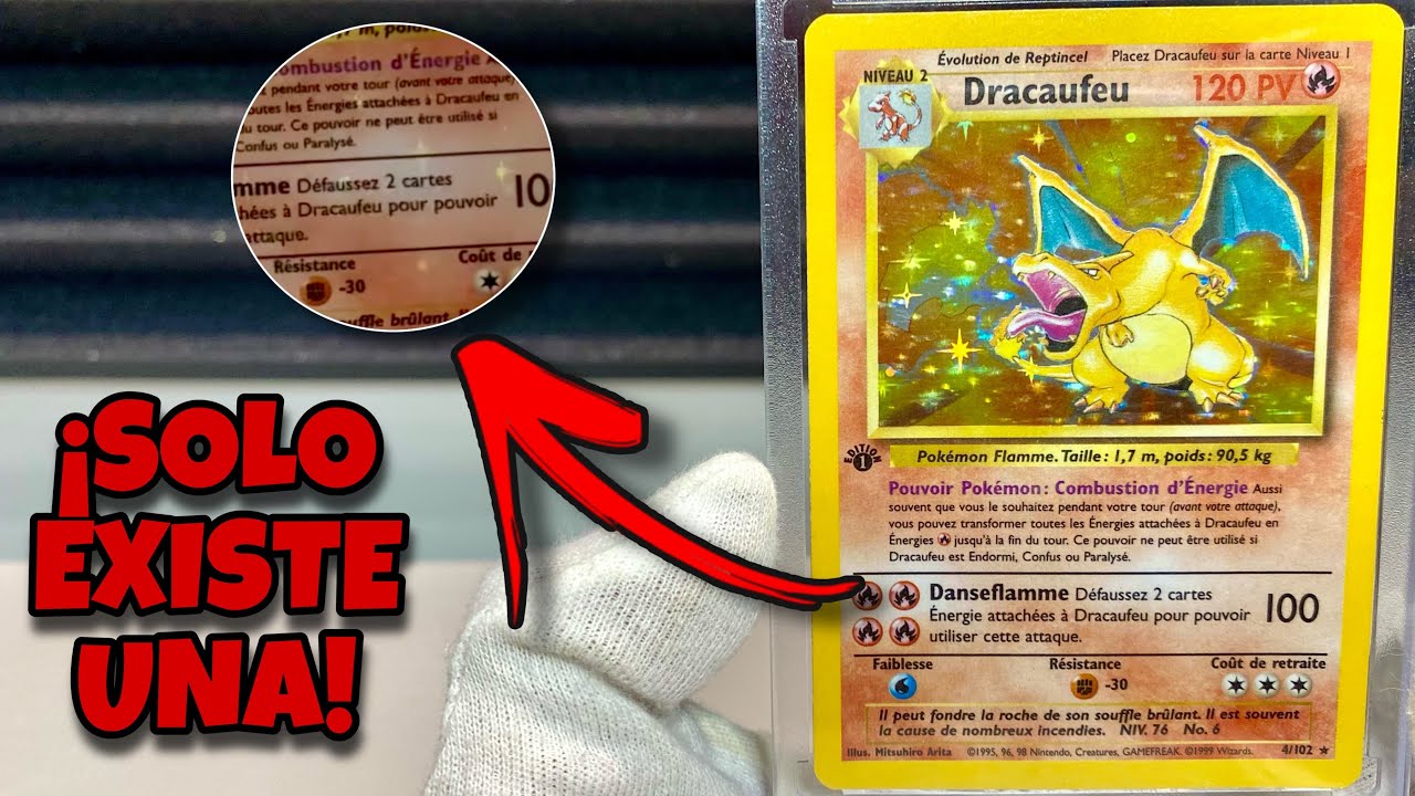 Carta Pokémon: Charizard Primera Edición con ERROR FABRICA!!!! YouTube