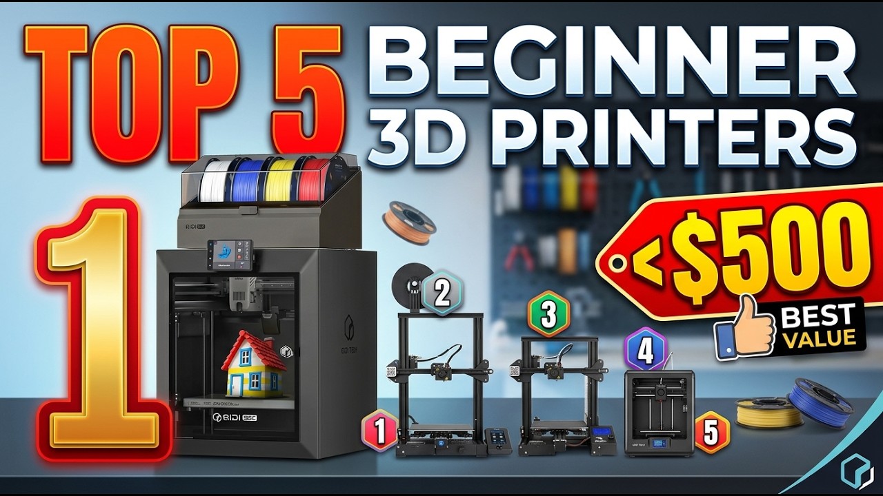Top 5 Best 3D Printers🖨 for Beginners Under $500 in 2026 (Fast ...