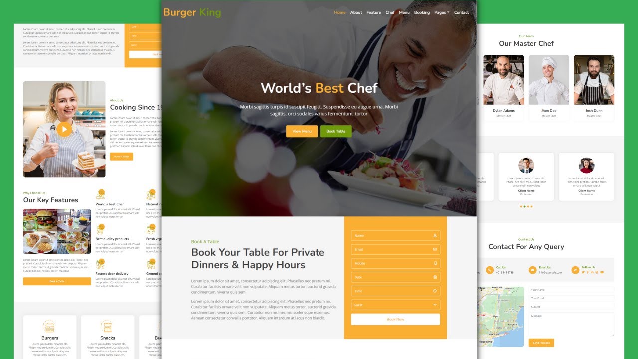 Complete Responsive Food - Restaurant Website Design - HTML - CSS -JS ...