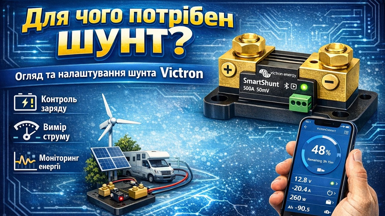Для чого потрібен шунт? Огляд та налаштування шунта Victron.
