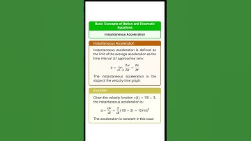 Instantaneous Acceleration  #physics  #exam #motion  #kinematics