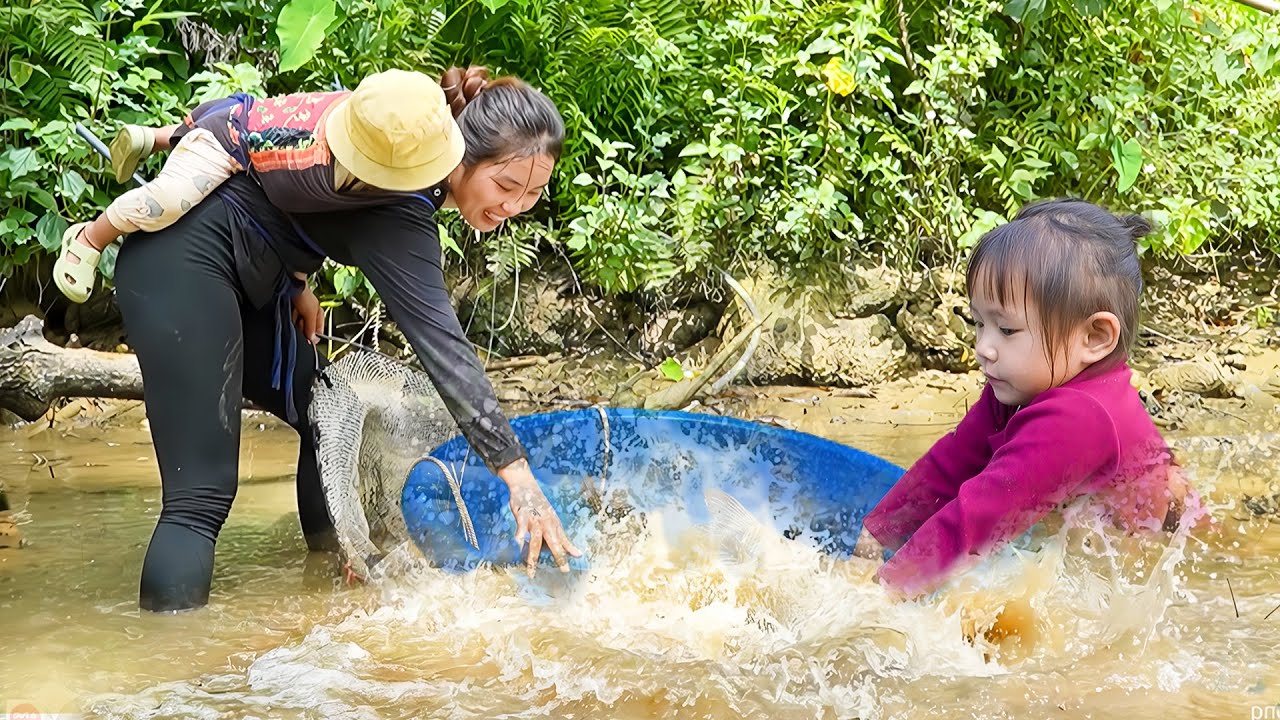 How to Cook Nutritious Porridge for Breakfast - Harvest giant Fish pond to Sell at Market with Kids