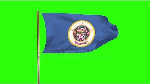 minnesota flag waving in the wind. Green screen, alpha matte. Loopable animation Stock video by