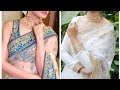 NET saree collection ll off white or white colour net saree designs ll party wear net saree ideas ll