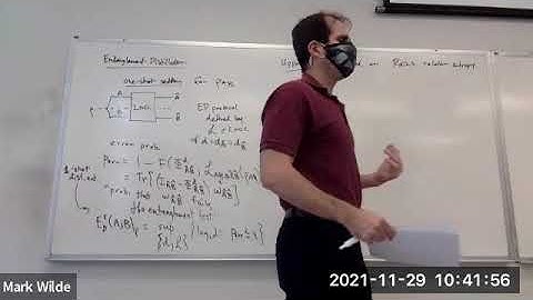 Lecture 29: Quantum Information Theory - Fall 2021 - Mark Wilde