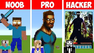 Minecraft Battle: HEROBRINE Pixel art 🎨 CHALLENGE! NOOB vs PRO vs HACKER – Animation