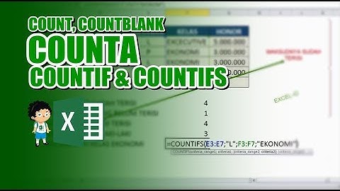 RUMUS COUNT, COUNTA, COUNTBLANK, COUNTIF DAN COUNTIFS Untuk Menjumlahkan Data di Excel