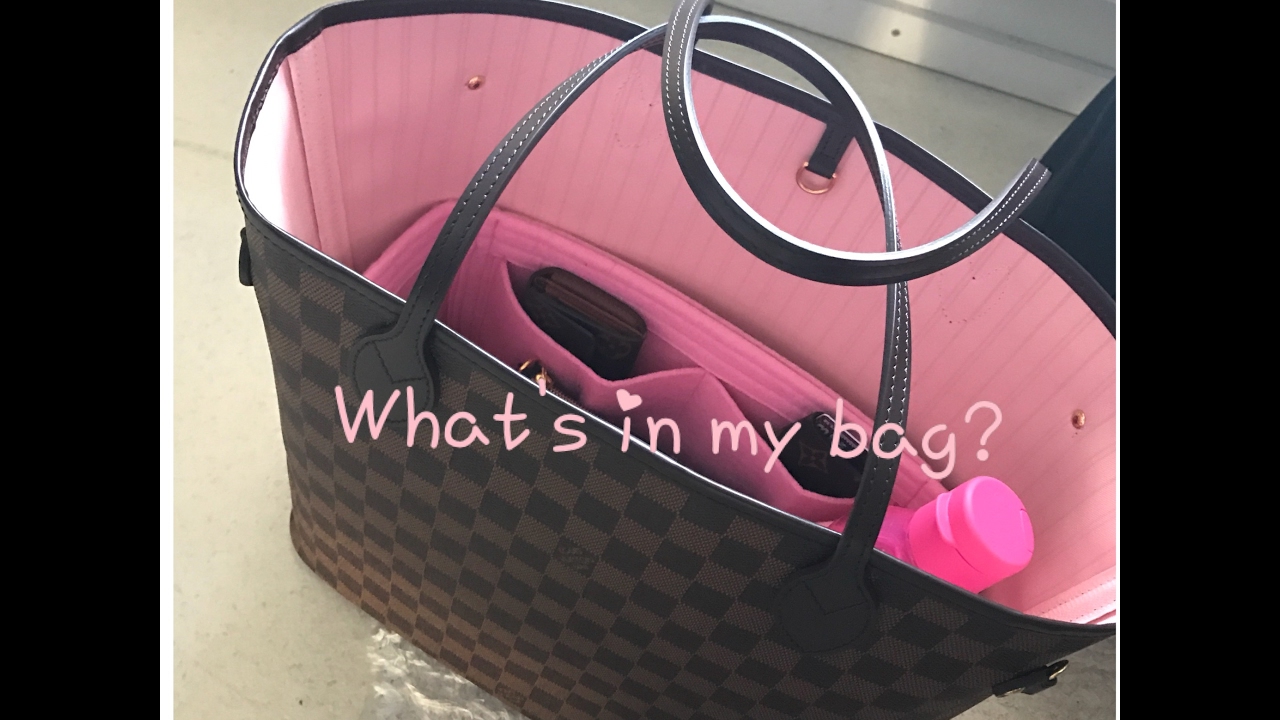 What&#39;s in my bag | Louis Vuitton neverfull mm with original club bag organizer - YouTube