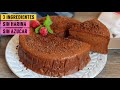 Tarta de chocolate con 3 ingredientes SIN HARINA  y SIN AZÚCAR. Una auténtica locura