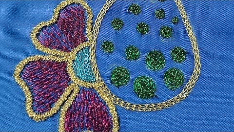 Aari embroidery free tutorials /#5/ Knotted chain stitches and Zigzag stitches