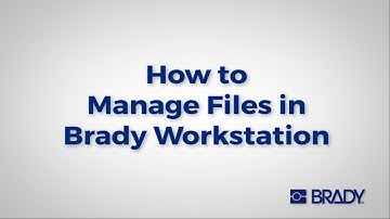 Brady Workstation: How to - Manage Files