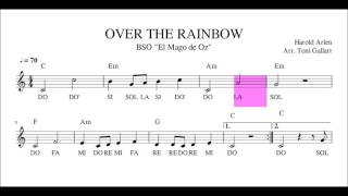 OVER THE RAINBOW. Partitura + playalong (flute, recorder,  flauta, violín, oboe , fagot...) screenshot 3