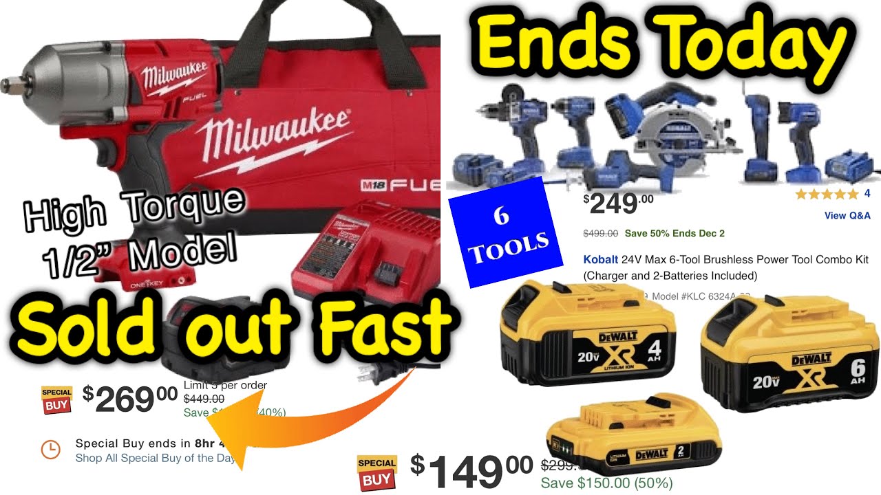 Cyber Monday Tool Deals Milwaukee Kobalt Power Tools Dewalt Batteries