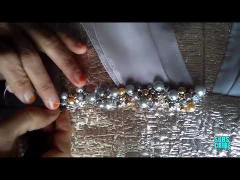 Tutorial Mix Swarovski, Mutiara dan Kristal di Baju Pesta | swarovski mix tutorial