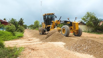 Excellent Video For Gravel Mixing Techniques By Heavy SANY Grader To Build Base Course Roads