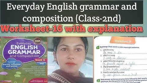 #class-2nd #worksheet-16 Everyday English grammar and composition #video #solution #englishgrammar