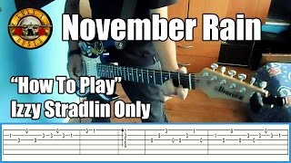 Guns N' Roses November Rain IZZY STRADLIN ONLY with tabs | Rhythm guitar
