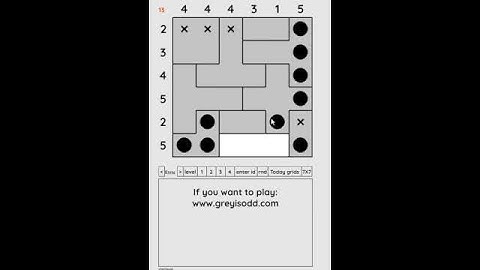 Grey is Odd - Today grids. Solution level 3 6X6 dated 06-12-2024 #logicpuzzles #logicgames  #games