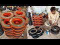 Amazing manufacturing of a car disk brake plate 